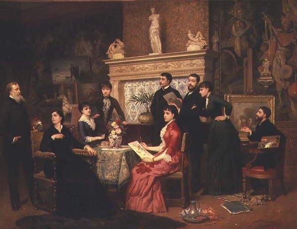 La lección de pintura de Edouard Jean Conrad Hamman
