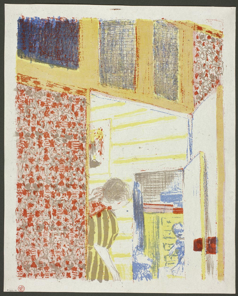 Interior con papel pintado rosa III, lámina siete de Paisajes e interiores de Édouard Jean Vuillard