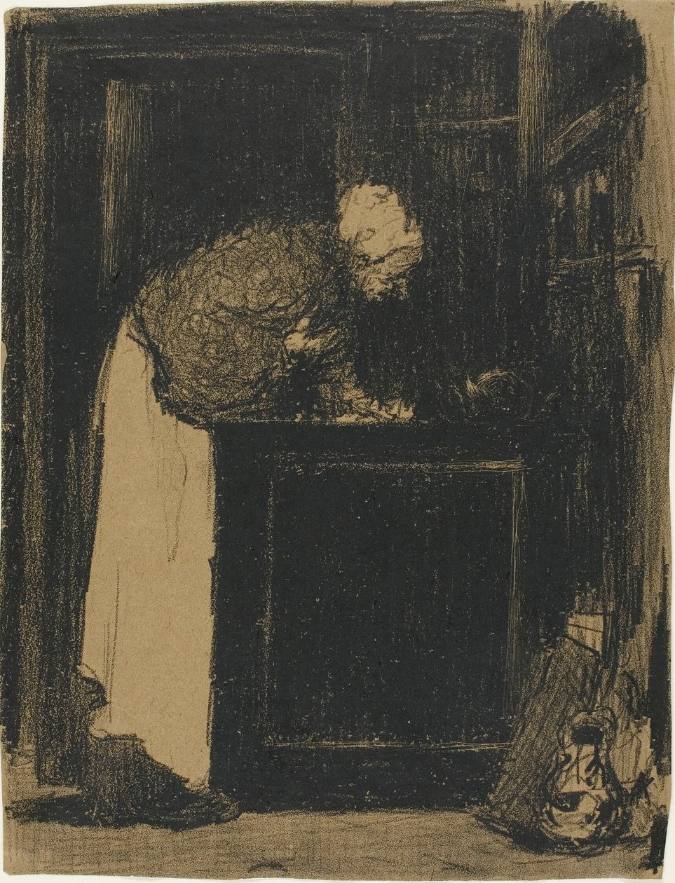 Anciana ante un fogón de Édouard Jean Vuillard
