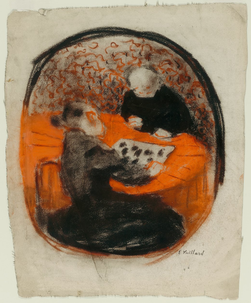 La madre del artista jugando a las damas de Édouard Jean Vuillard
