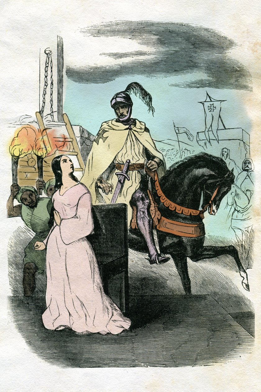 Ilustración para Ivanhoe (aguafuerte) de Edouard & Lix Theodore (1830-1897) Frere