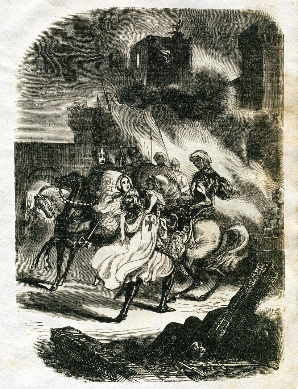 Ilustración para Ivanhoe (aguafuerte) de Edouard & Lix Theodore (1830-1897) Frere