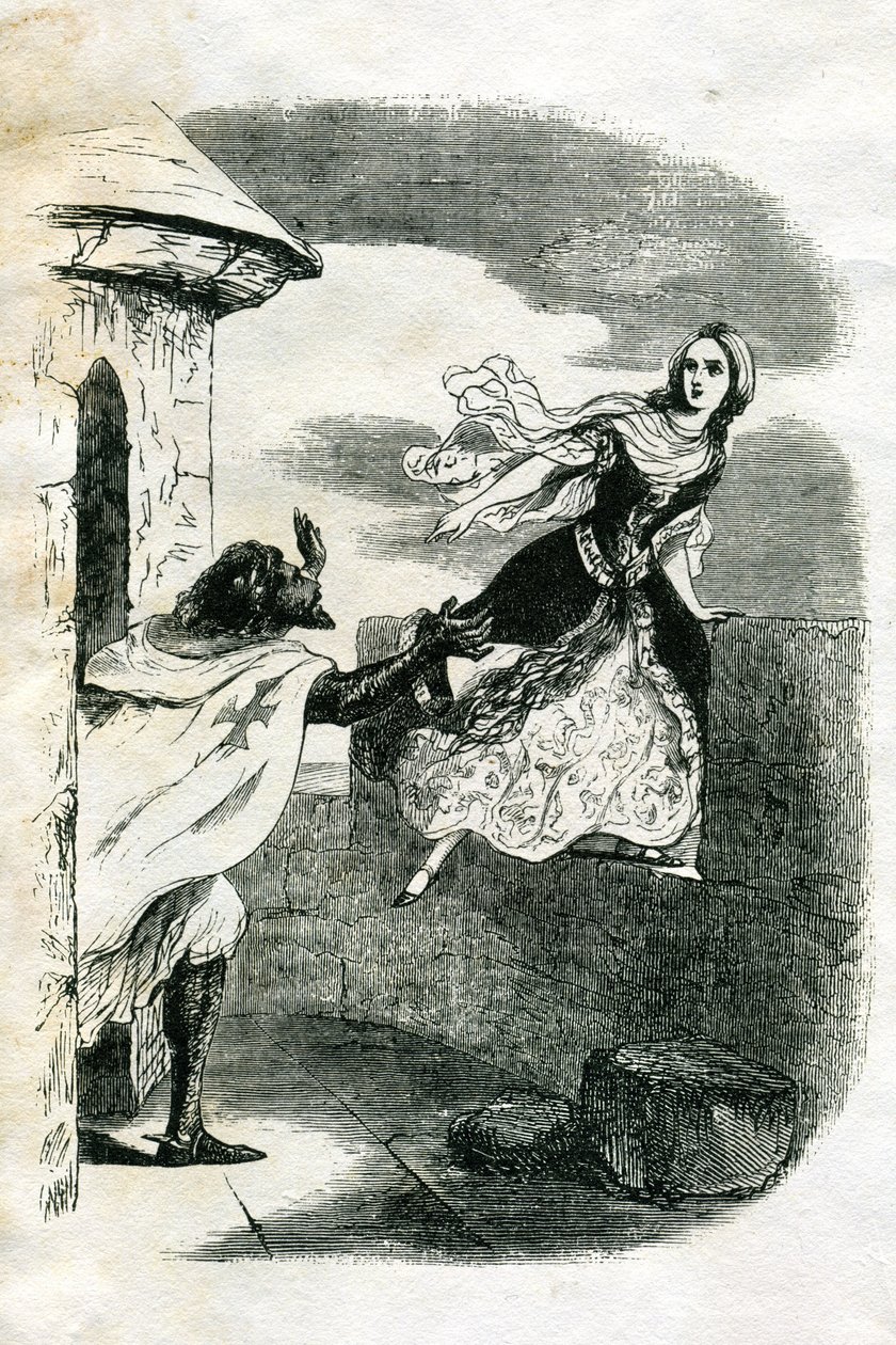 Ilustración para Ivanhoe (aguafuerte) de Edouard & Lix Theodore (1830-1897) Frere