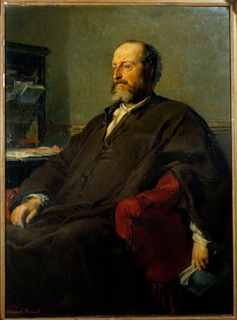 Retrato de Guillaume Victor Augier (1820-1889) dramaturgo de Edouard Louis Dubufe
