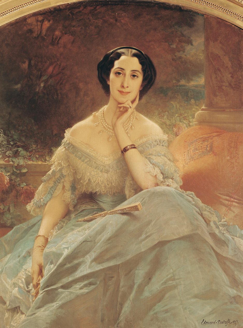 Retrato de la Condesa de Hallez-Claparede, 1857 de Edouard Louis Dubufe