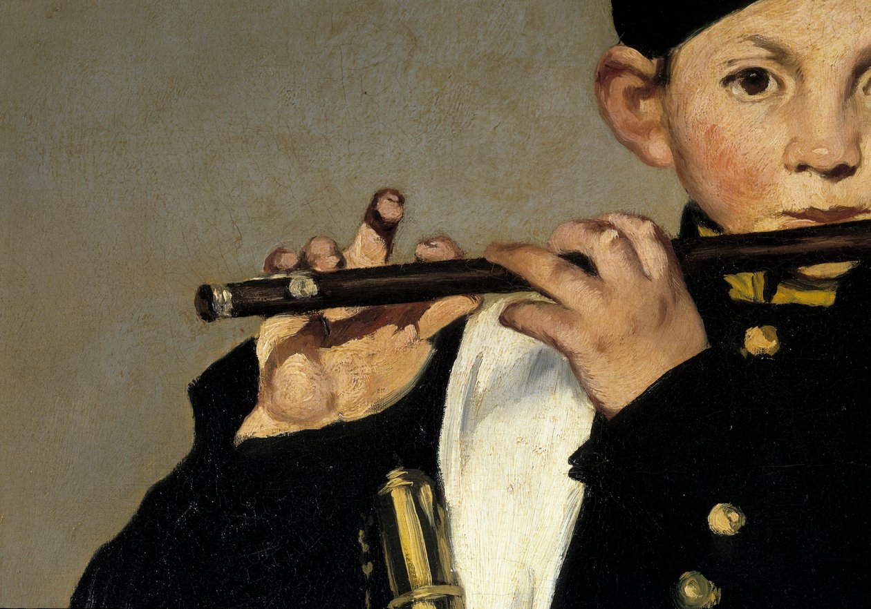 Un flautista (detalle) de Édouard Manet