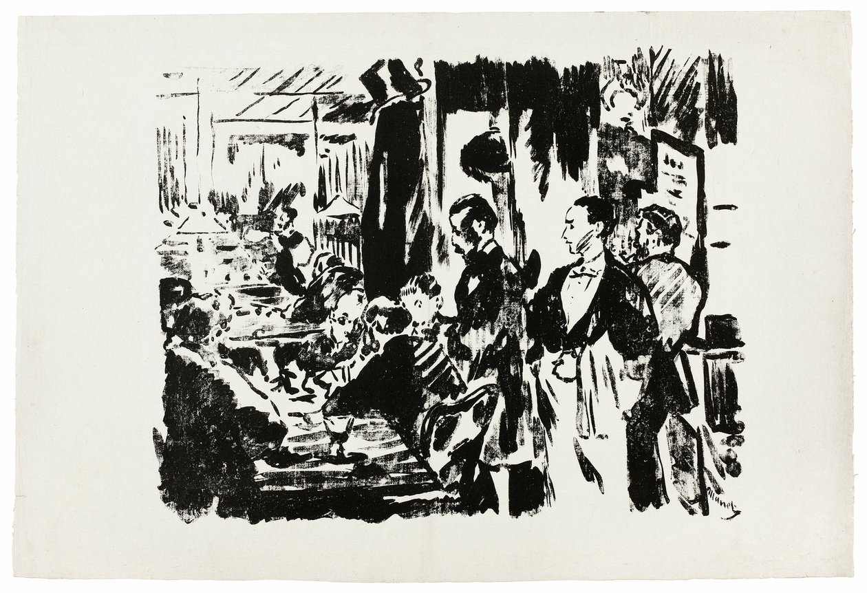 En el café (lámina no publicada) de Édouard Manet