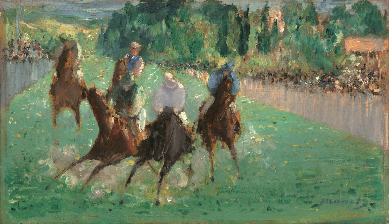 En las carreras, c. 1875 de Édouard Manet