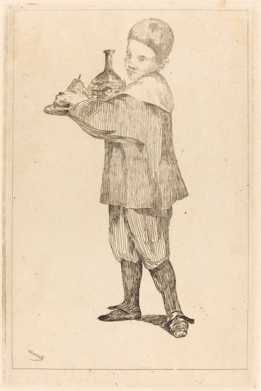 Niño sosteniendo una bandeja de Édouard Manet
