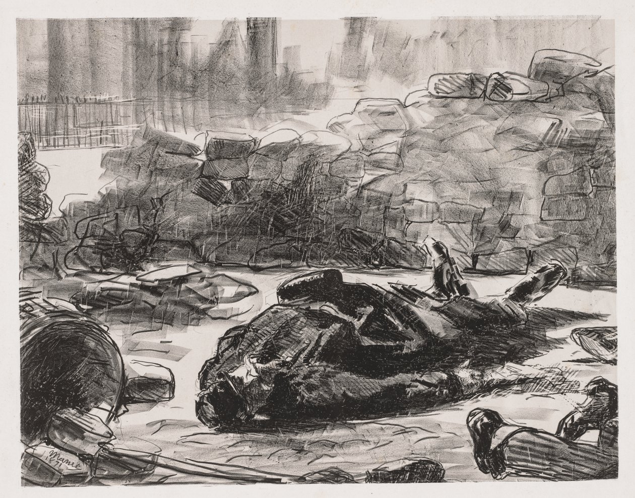 Guerra Civil (Escena de la Comuna de París) de Édouard Manet