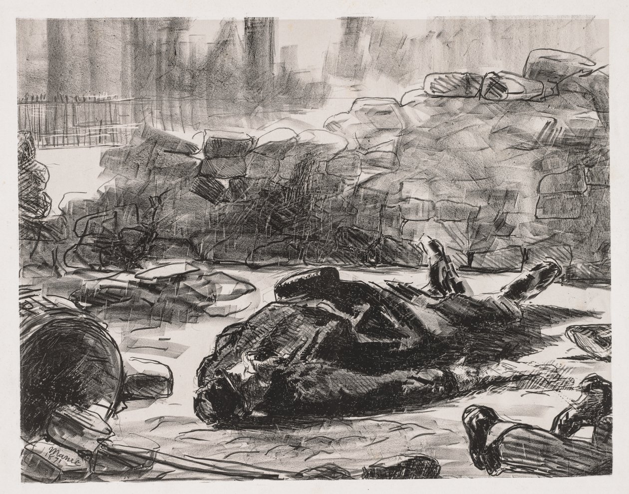 Escena de la Guerra Civil de la Comuna de París, 1871 de Édouard Manet