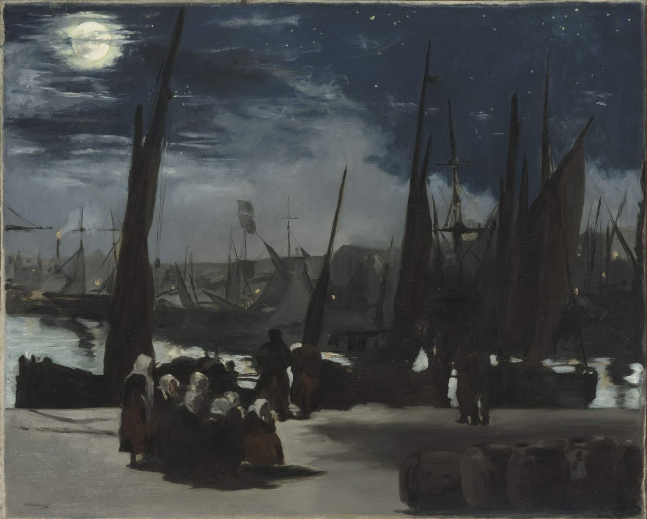 Clair de lune sur le port de Boulogne, 1869 de Édouard Manet