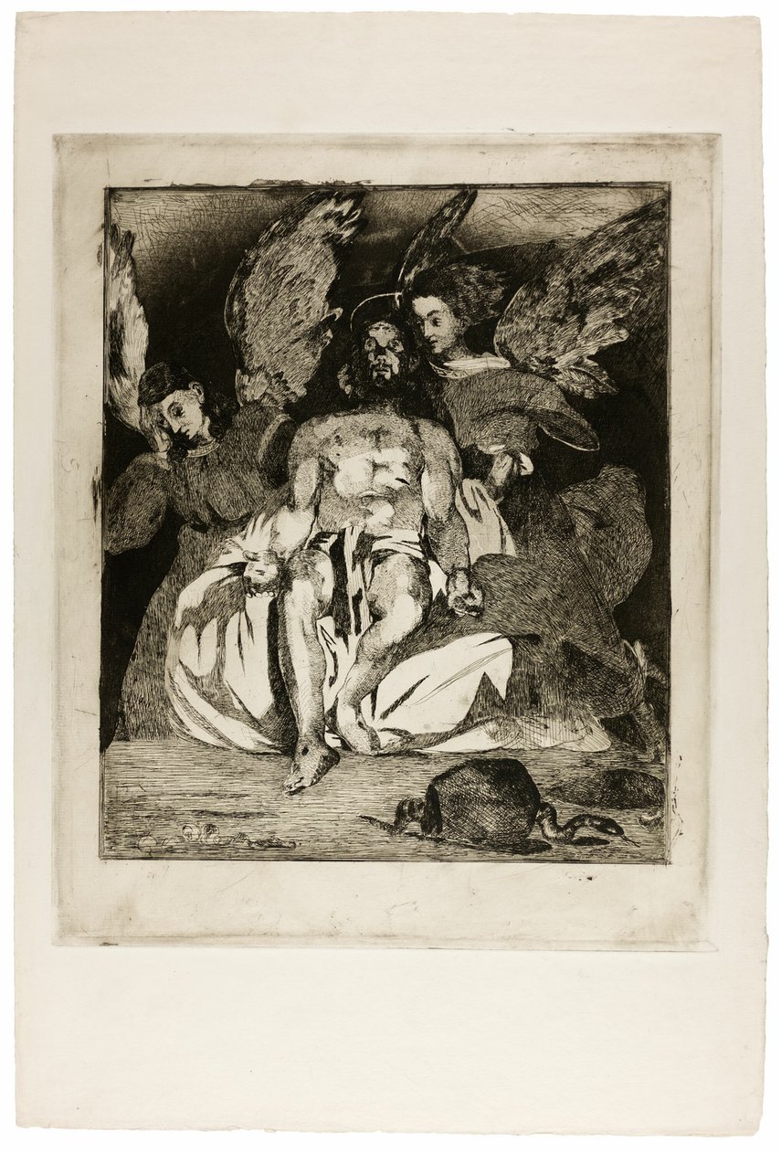 Cristo muerto con ángeles de Édouard Manet