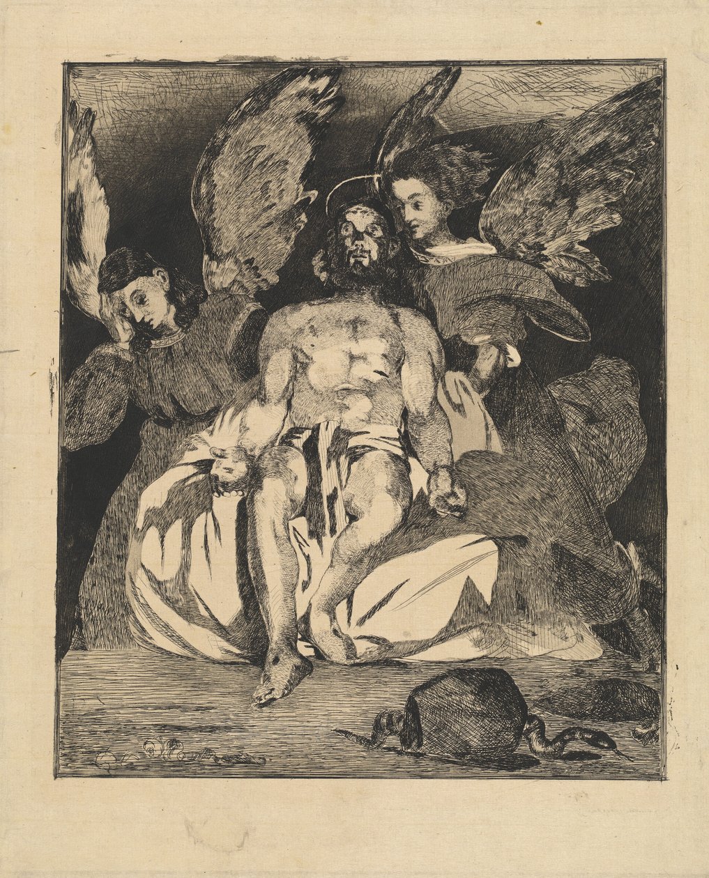 Cristo muerto con ángeles, 1866-1867 de Édouard Manet
