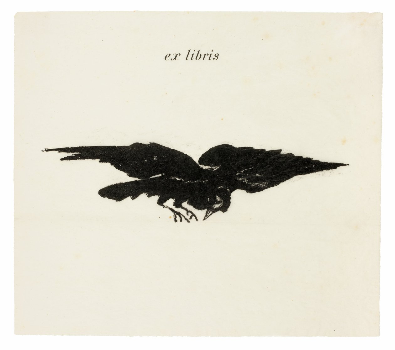 Cuervo volador: ex libris, de El cuervo (Le Corbeau) de Édouard Manet