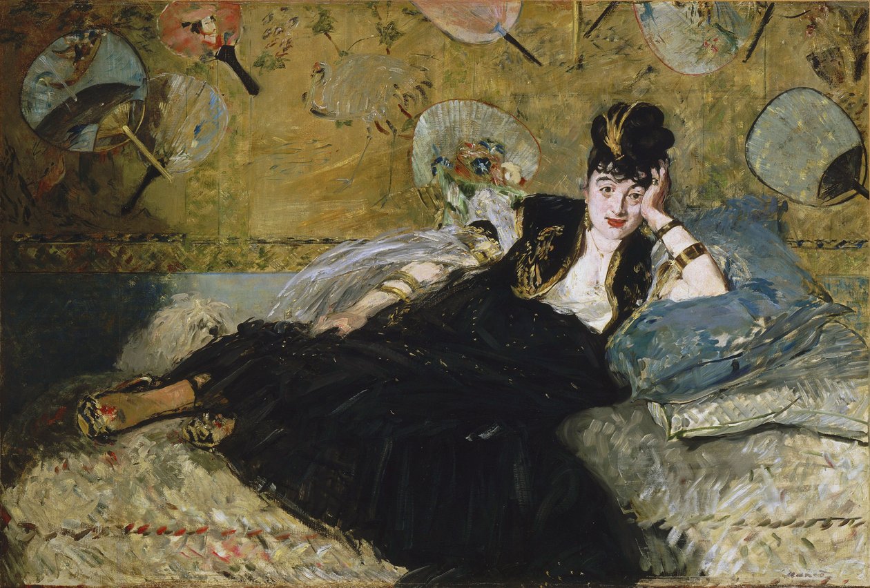 Francés:  La dame aux éventails Mujer con abanicos de Édouard Manet