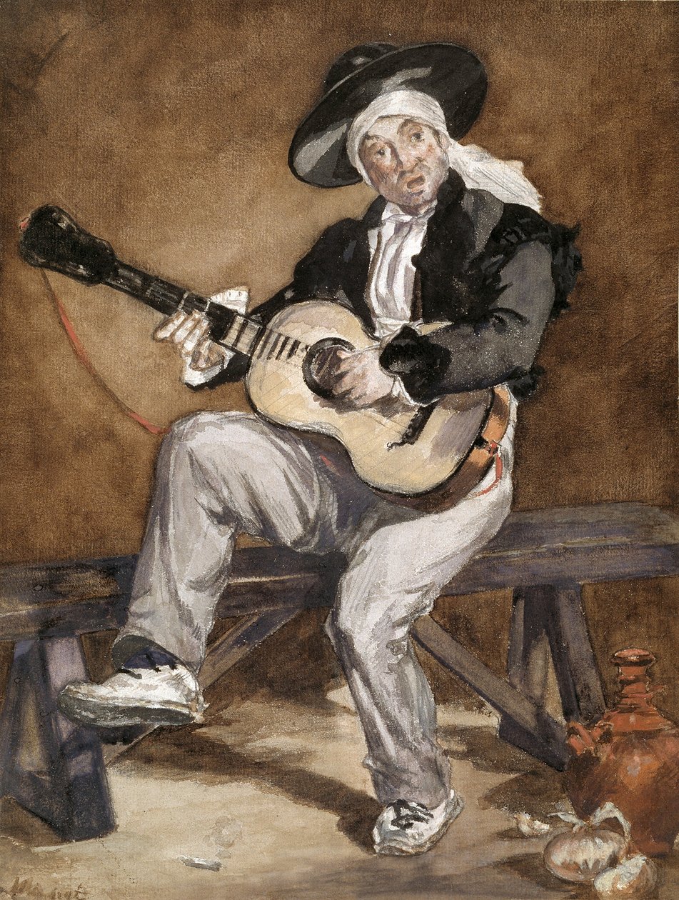 francés:  Le Chanteur espagnol El cantante español de Édouard Manet