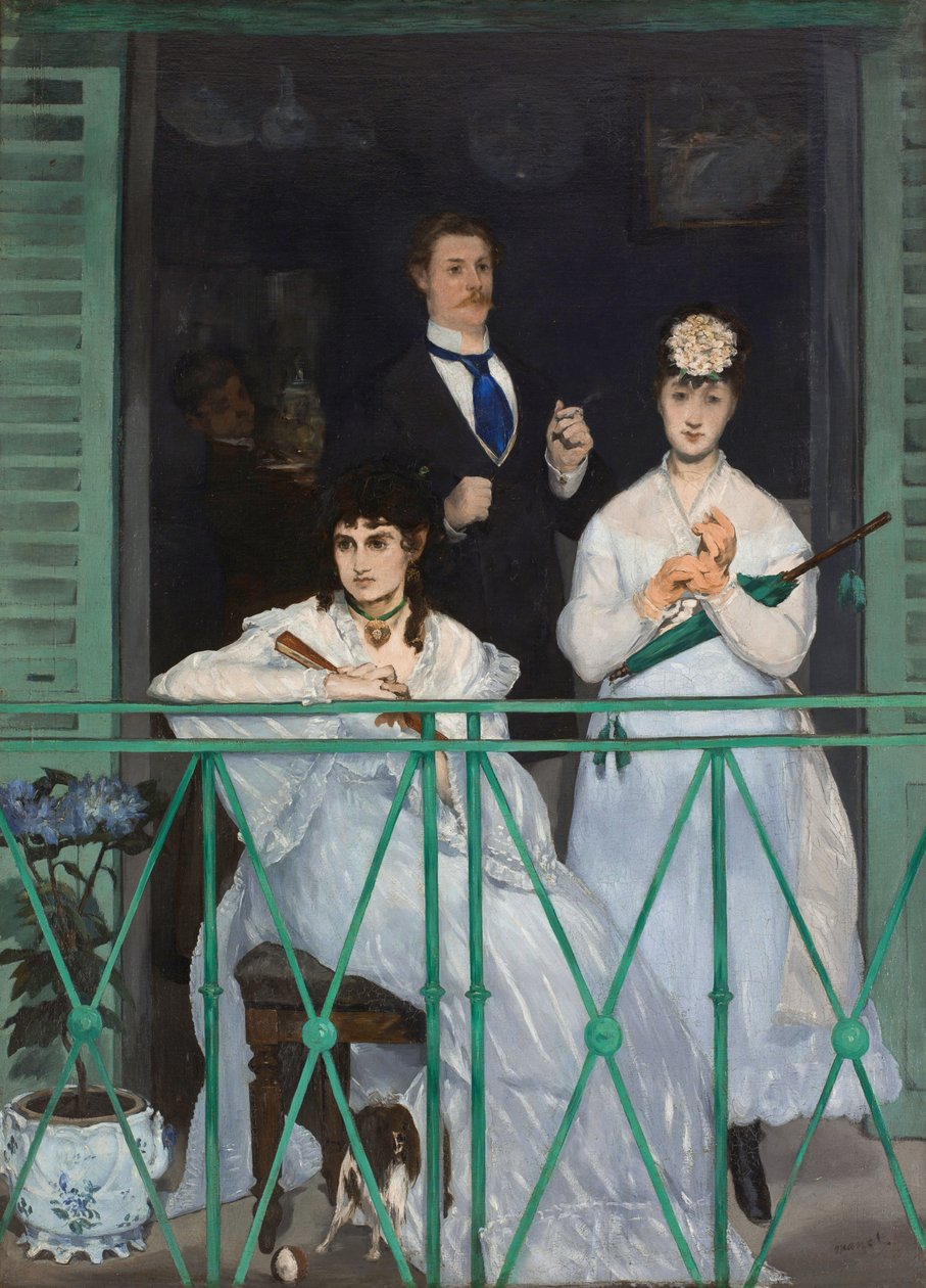 En francés:  Le balcon El balcón de Édouard Manet