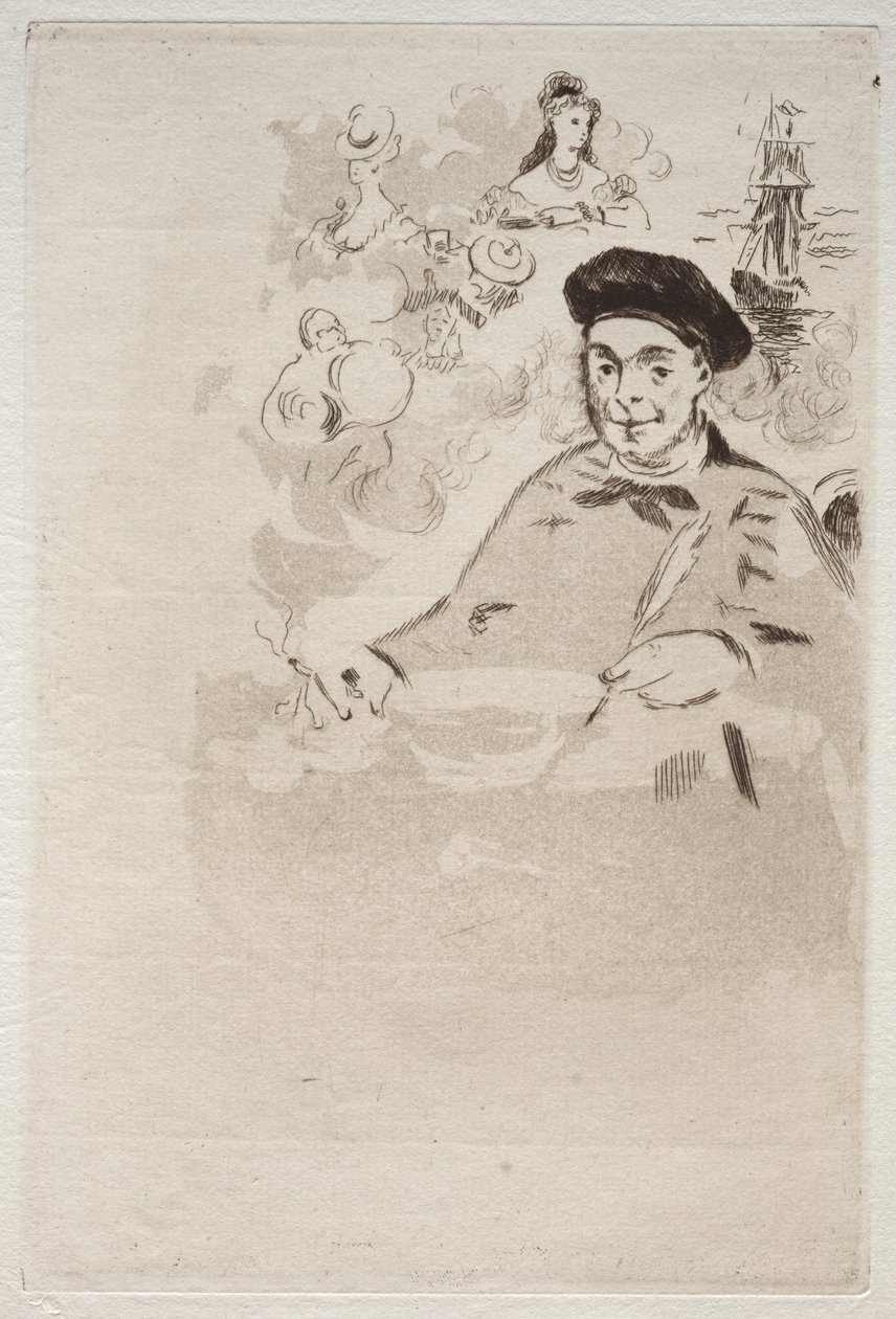Frontispicio para una edición de Les Ballades de Théodore de Banville de Édouard Manet