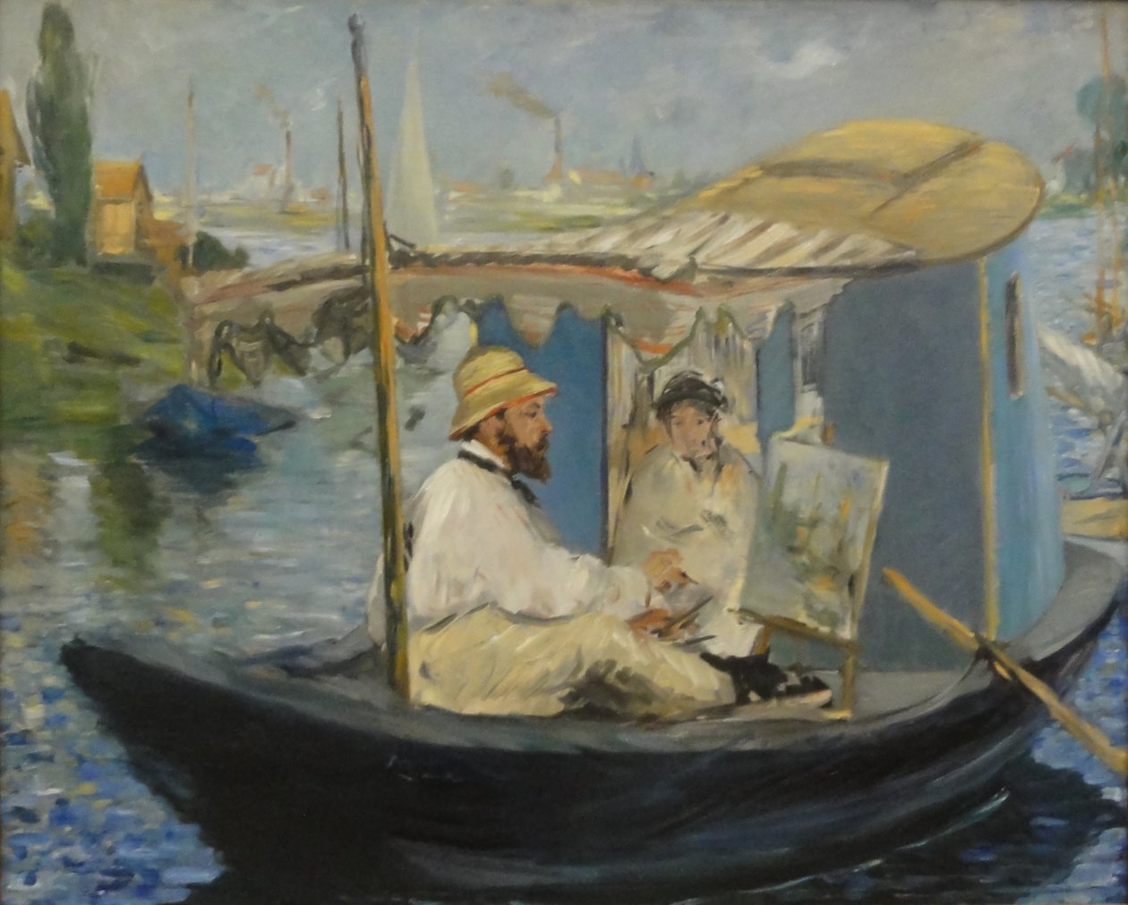 Alemán: Die Barke Claude Monet pintando en su barco-estudio de Édouard Manet