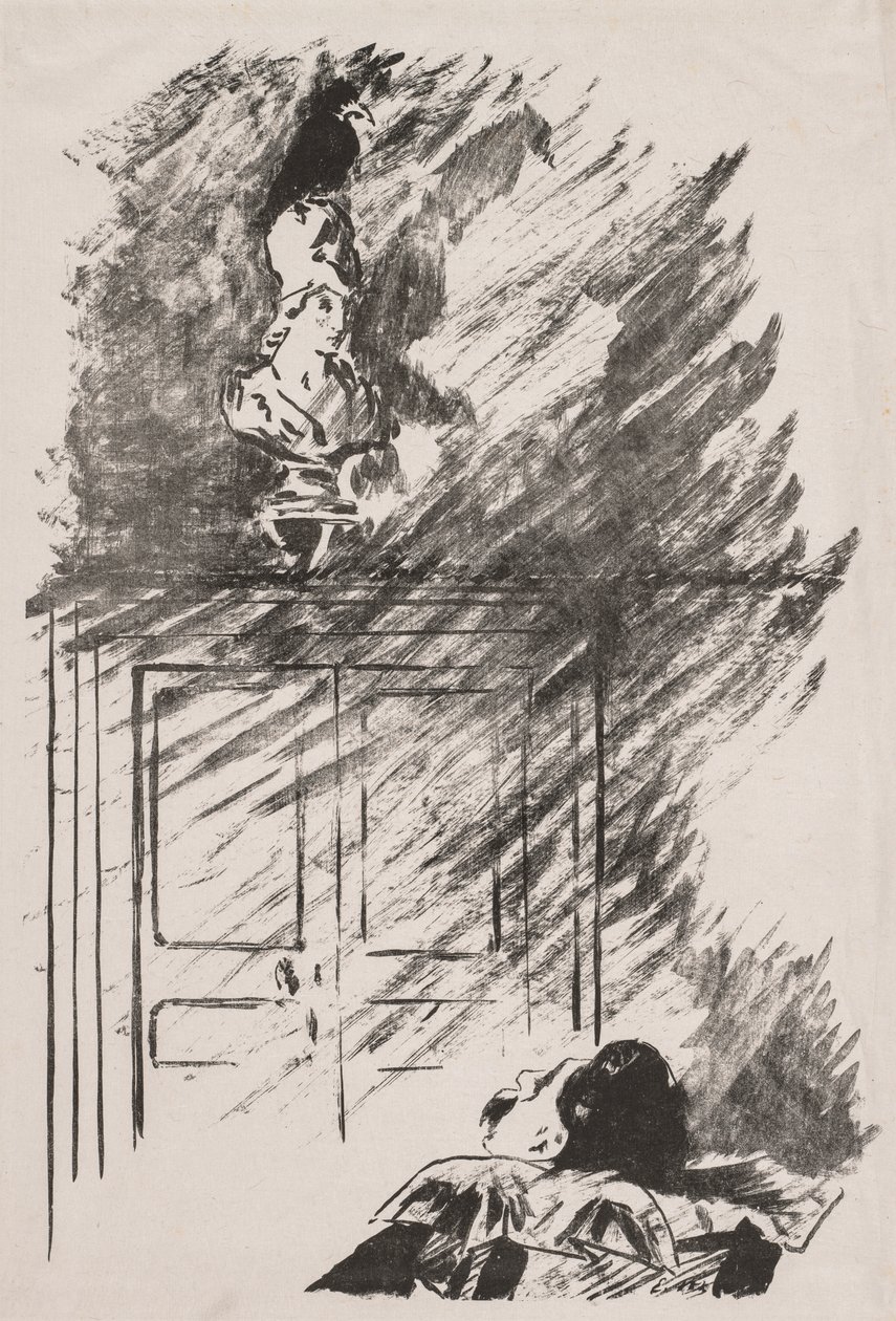 Ilustración para El cuervo de Edgar Allan Poe de Édouard Manet