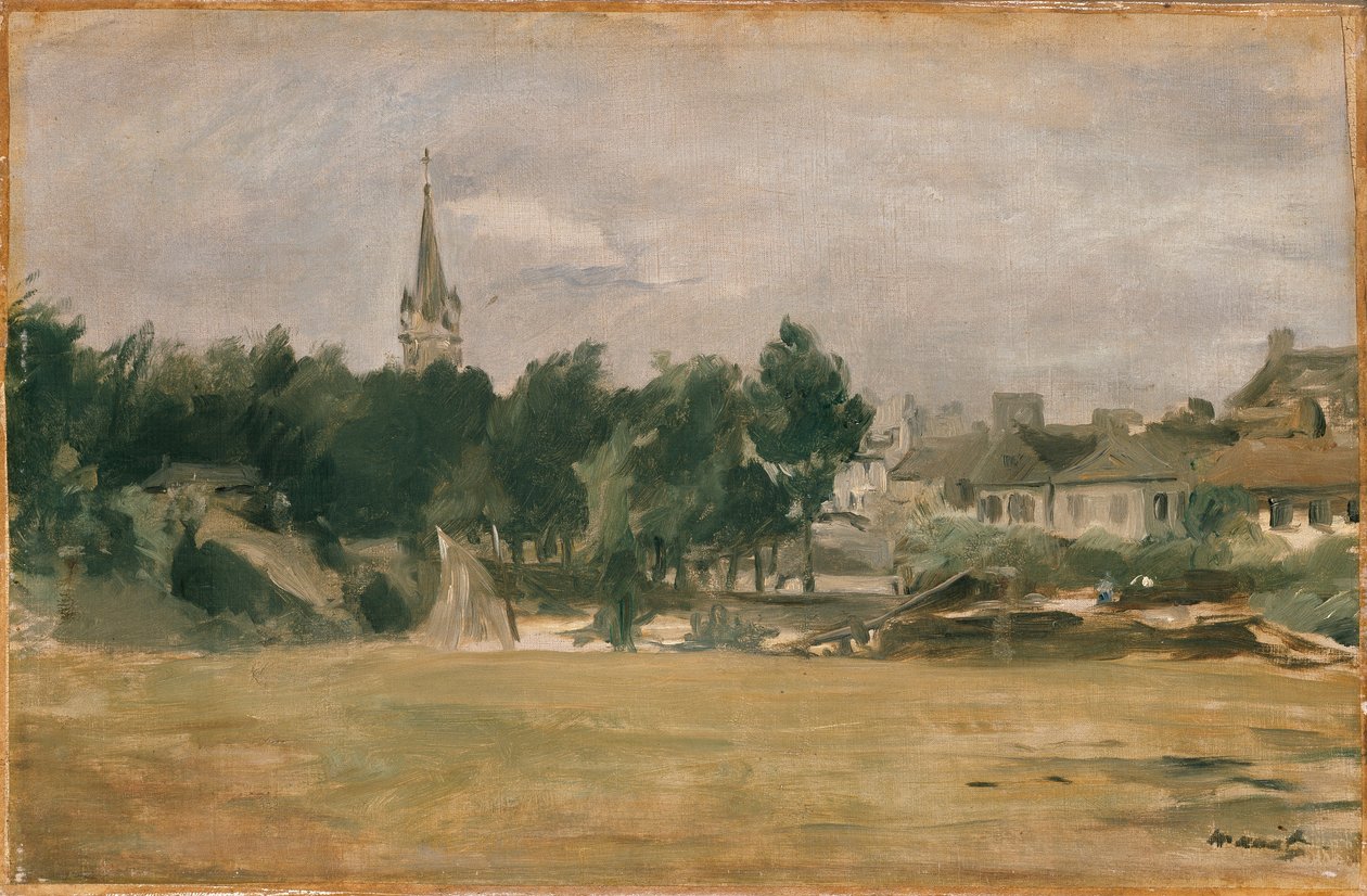 Paisaje con una iglesia de pueblo de Édouard Manet