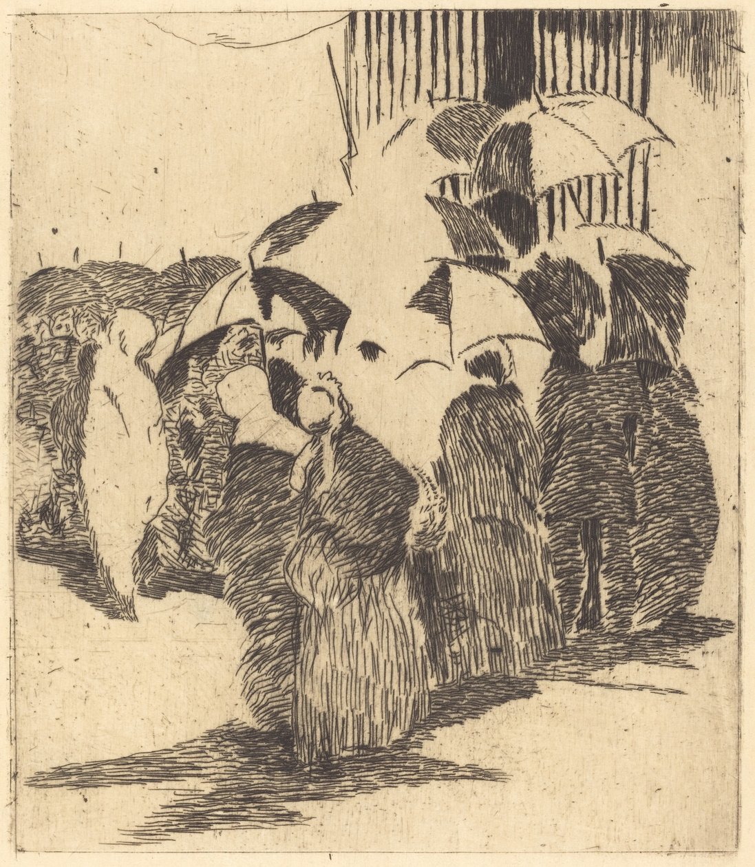 Fila frente a la carnicería, 1870 de Édouard Manet