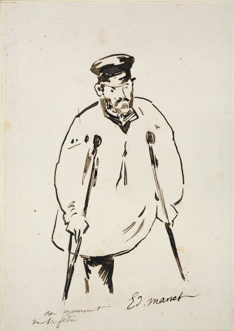 Hombre con muletas, c1850-1880 de Édouard Manet