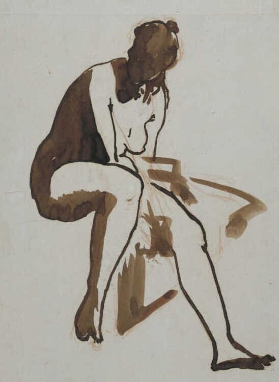 Manet - Bañista sentado, hacia 1858 - 1860 de Édouard Manet