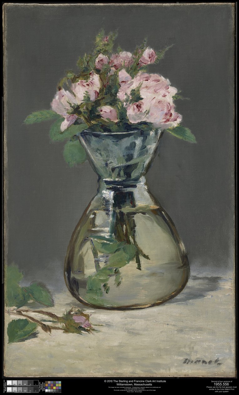 Rosas musgosas en un jarrón de Édouard Manet