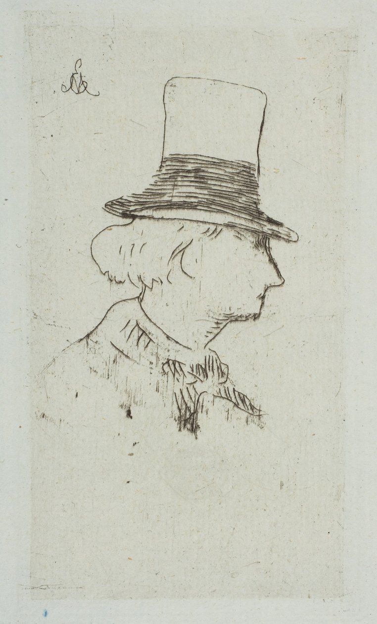 Retrato de Charles Baudelaire de perfil de Édouard Manet
