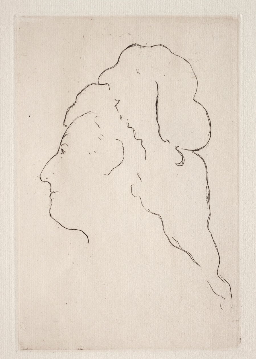 Perfil de Eva Gonzales girada a la izquierda, c. 1869 de Édouard Manet