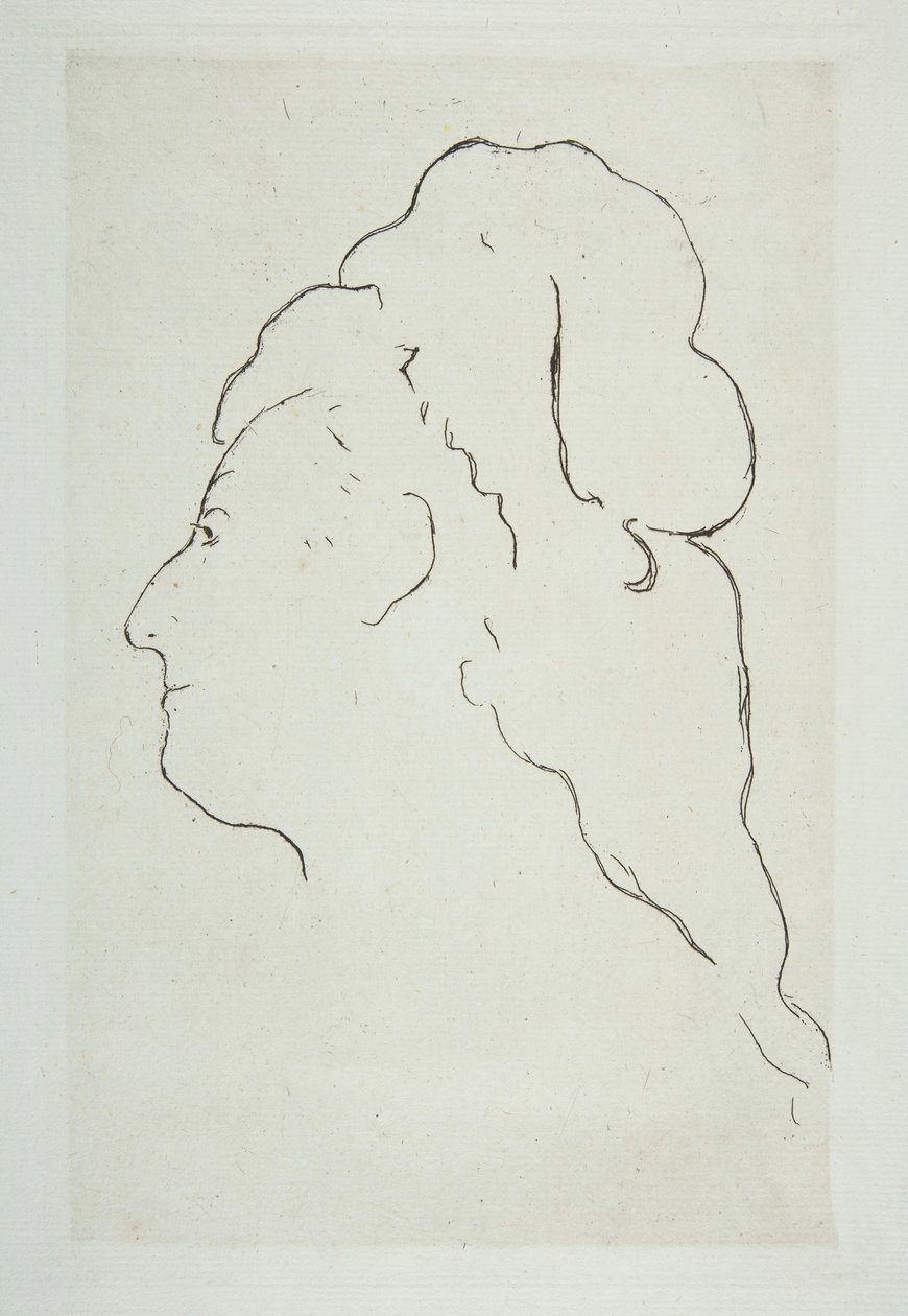 Perfil de Eva Gonzales girada a la izquierda de Édouard Manet
