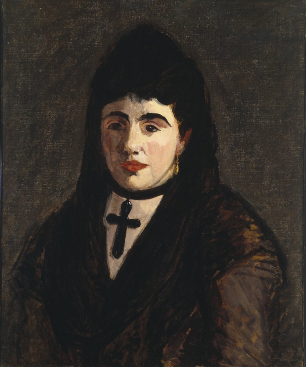 Mujer española con una cruz negra de Édouard Manet