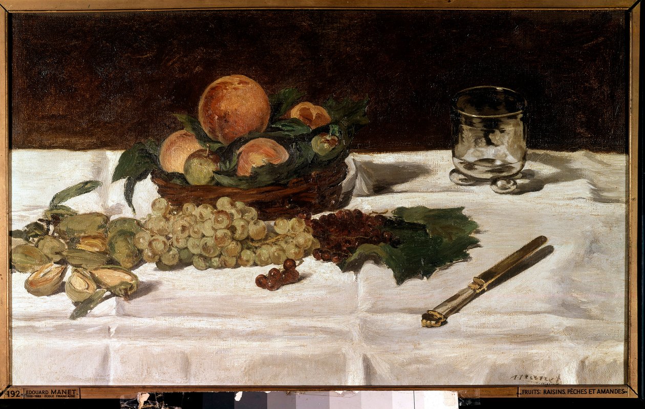 Naturaleza muerta, frutas en una mesa Pintura de Édouard Manet (1832-1883) 1864 Dim. 0,45x0,73 m París, Musée d