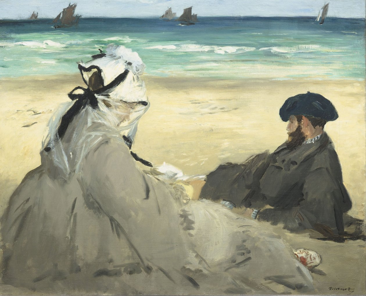 En la playa de Édouard Manet