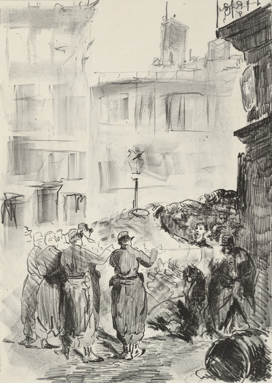 La Barricada, 1871, impreso 1884 de Édouard Manet