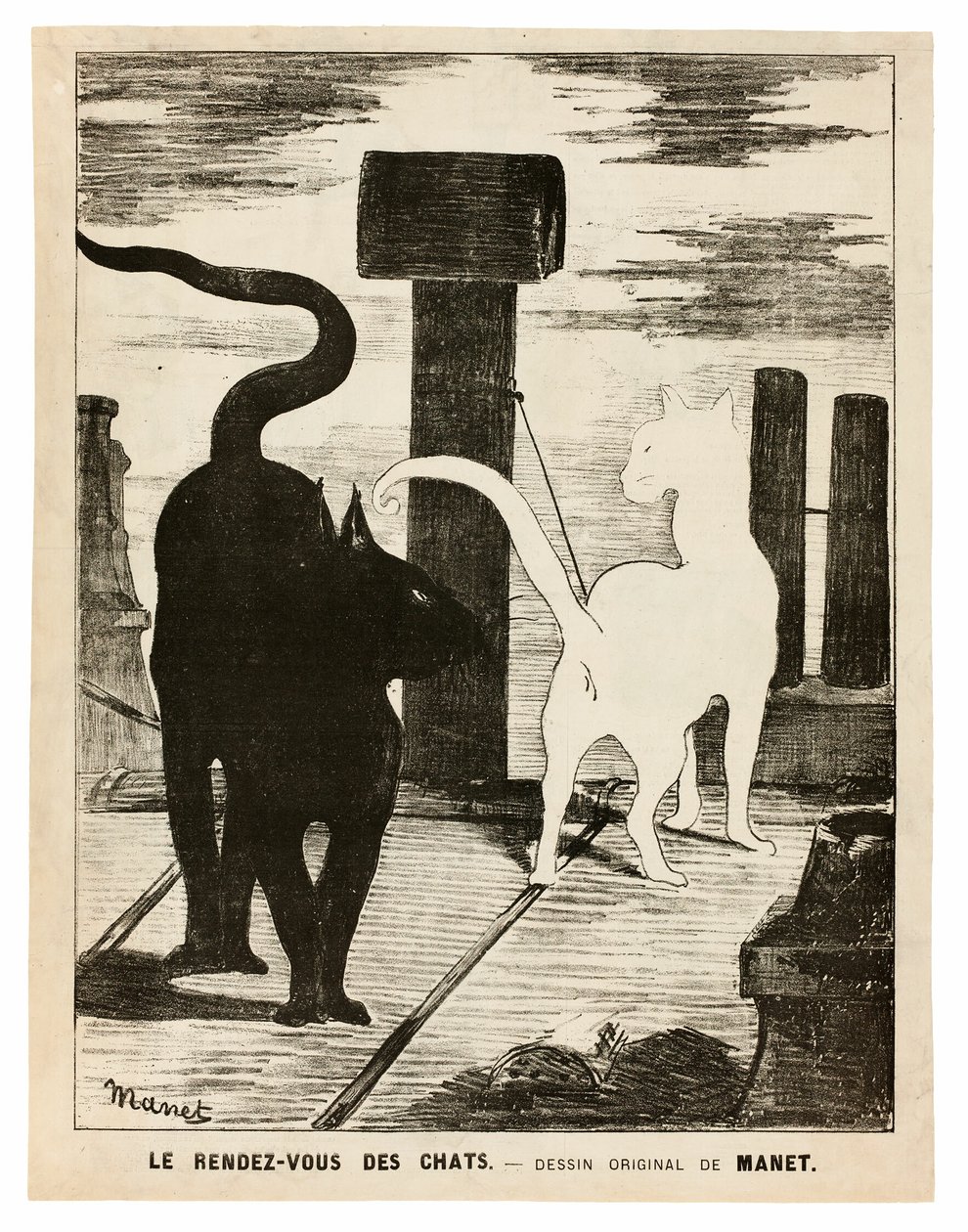 La cita de los gatos de Édouard Manet