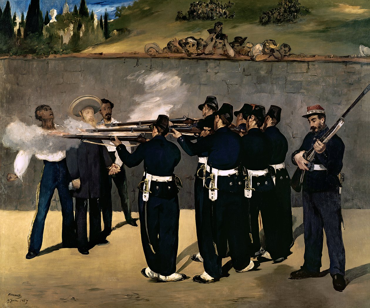 La Ejecución del Emperador Maximiliano, 1867-8 de Édouard Manet