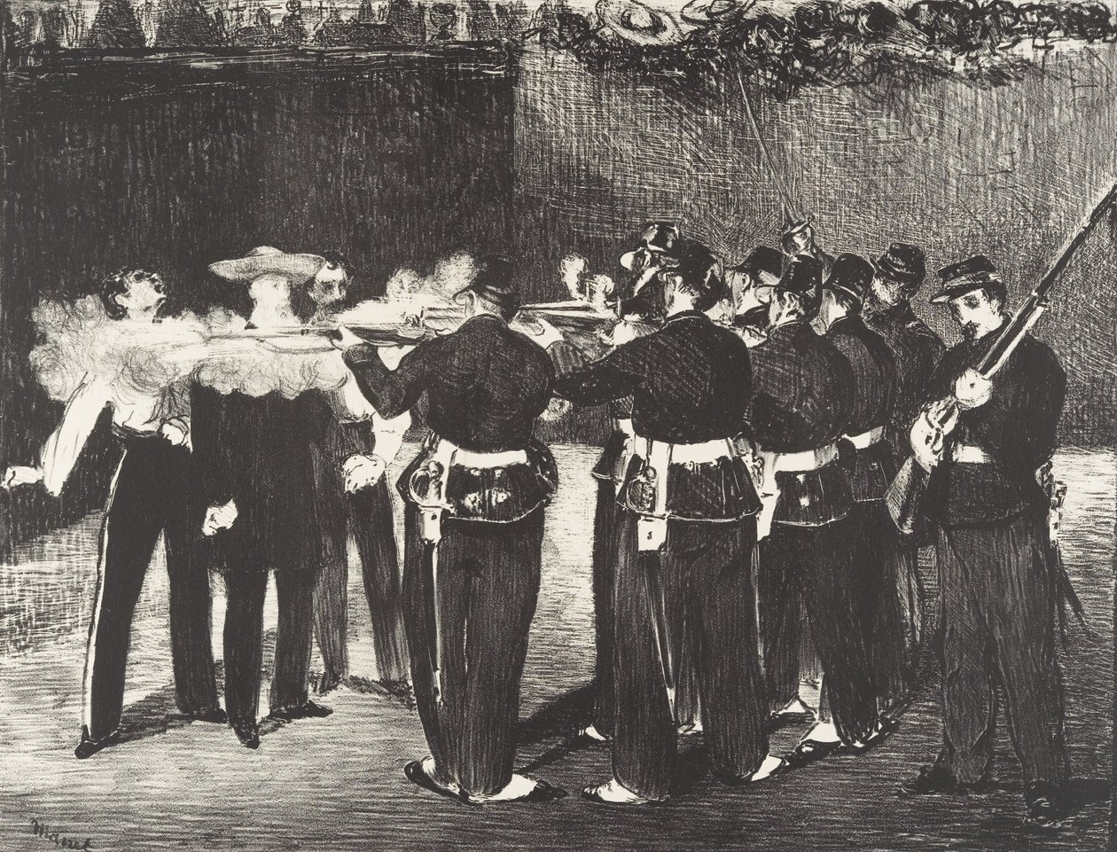 La ejecución del emperador Maximiliano, 1868 de Édouard Manet