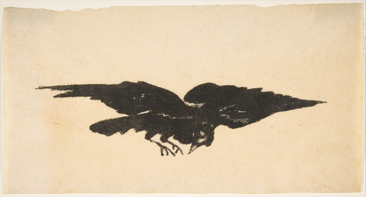 El Cuervo Volador, Ex Libris para El Cuervo de Edgar Allan Poe, 1875 de Édouard Manet