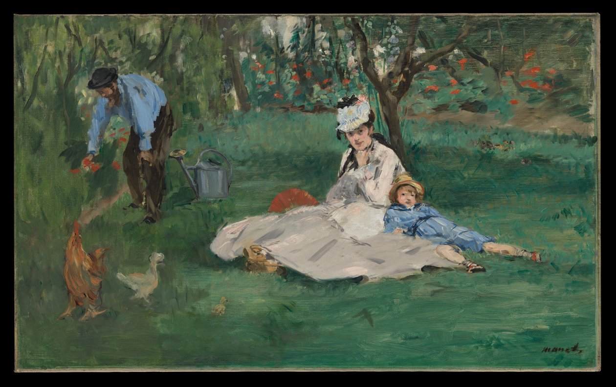 La familia Monet en su jardín de Argenteuil de Édouard Manet
