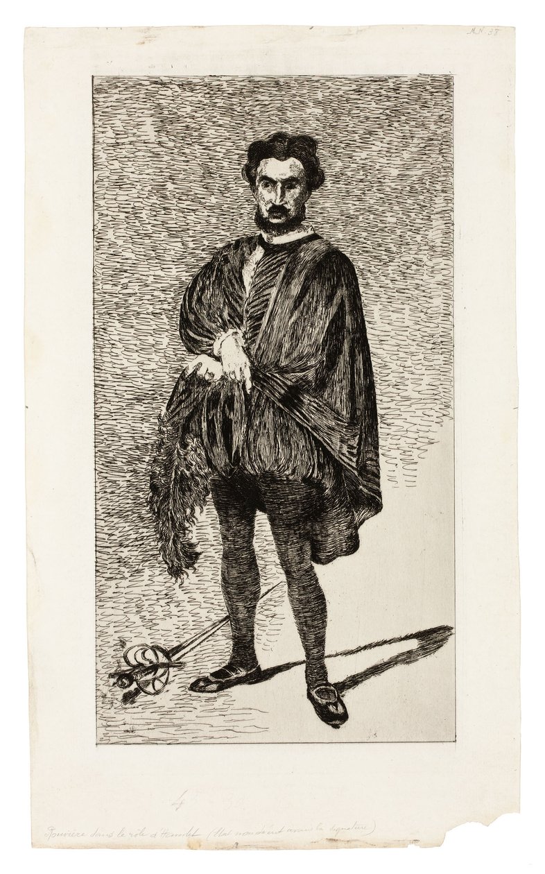El actor trágico (Rouvière en el papel de Hamlet) de Édouard Manet