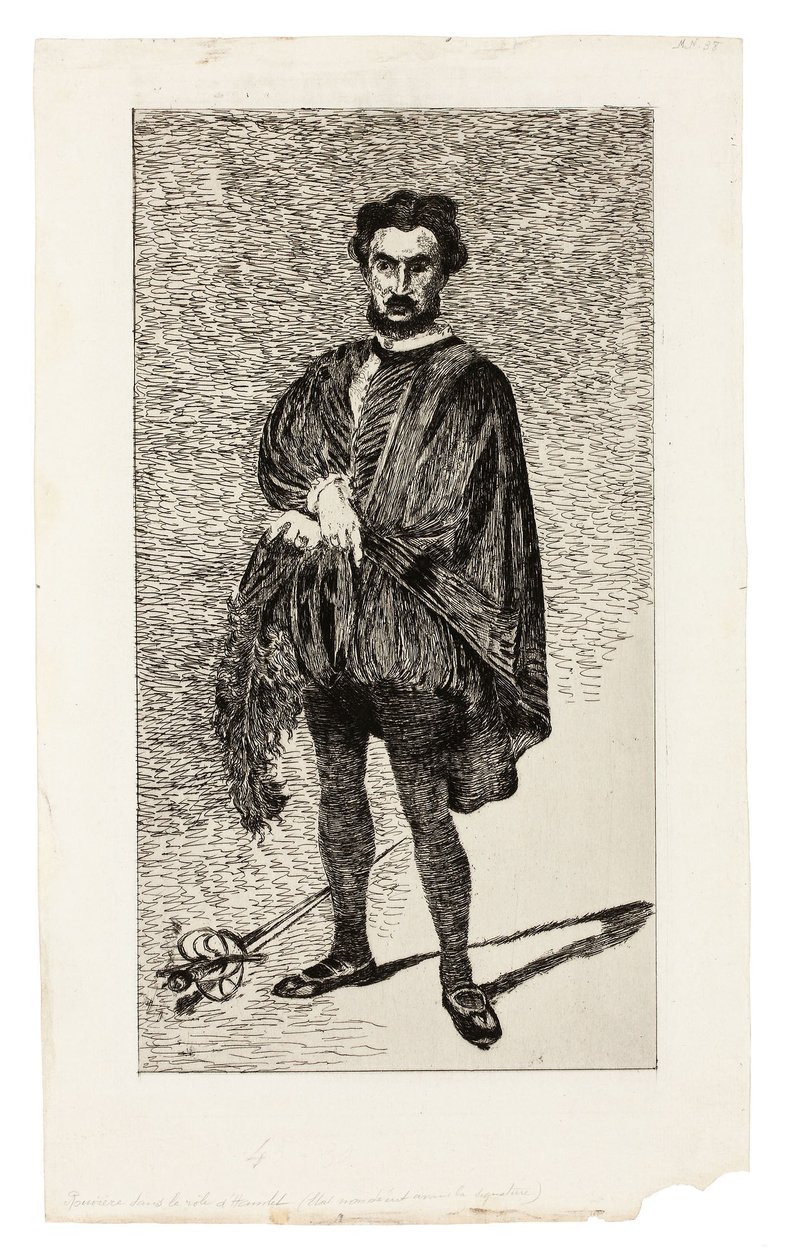El actor trágico (Rouvière en el papel de Hamlet) de Édouard Manet