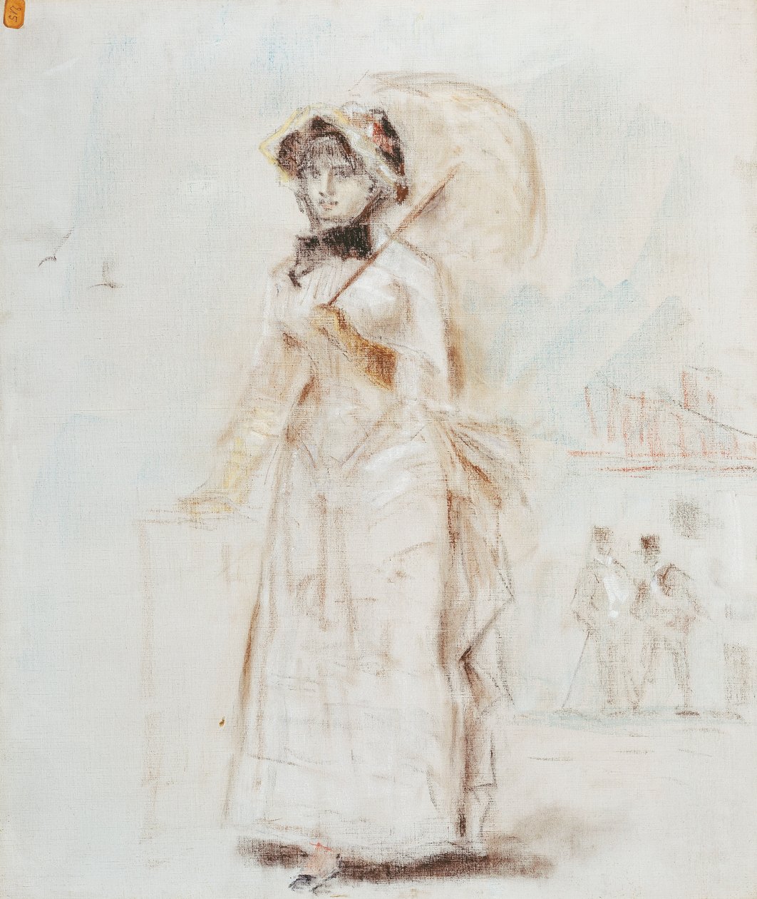 Mujer Caminando con Paraguas Abierto de Édouard Manet