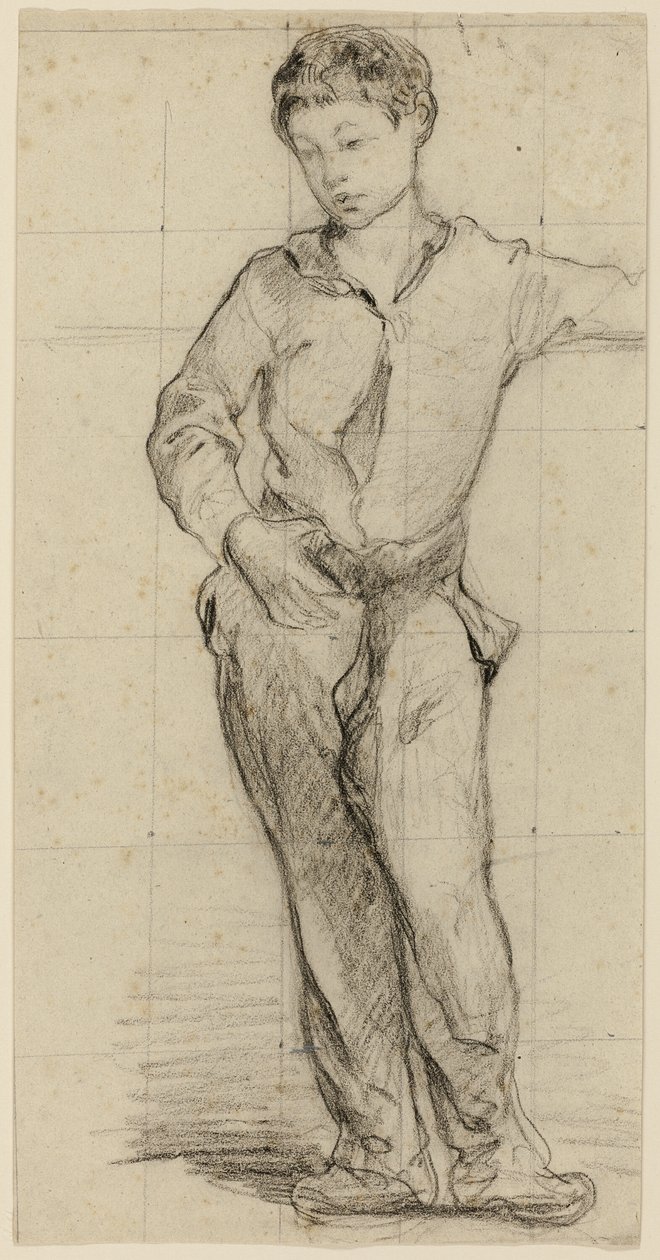 Joven de pie (Léon Leenhoff) (recto); Boceto de niño de pie (verso) de Édouard Manet