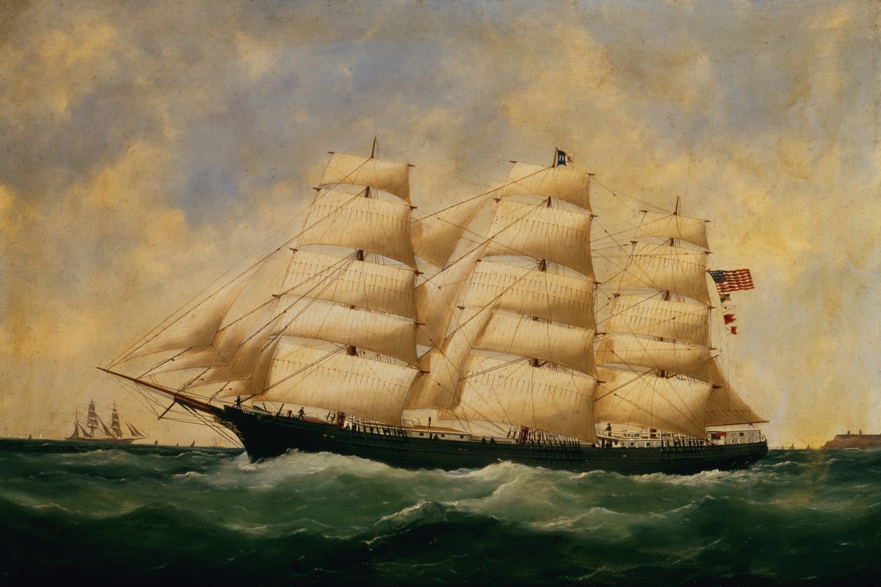 El Barco de Vela de EE.UU., Servia frente a Le Havre de Edouard Marie Adam