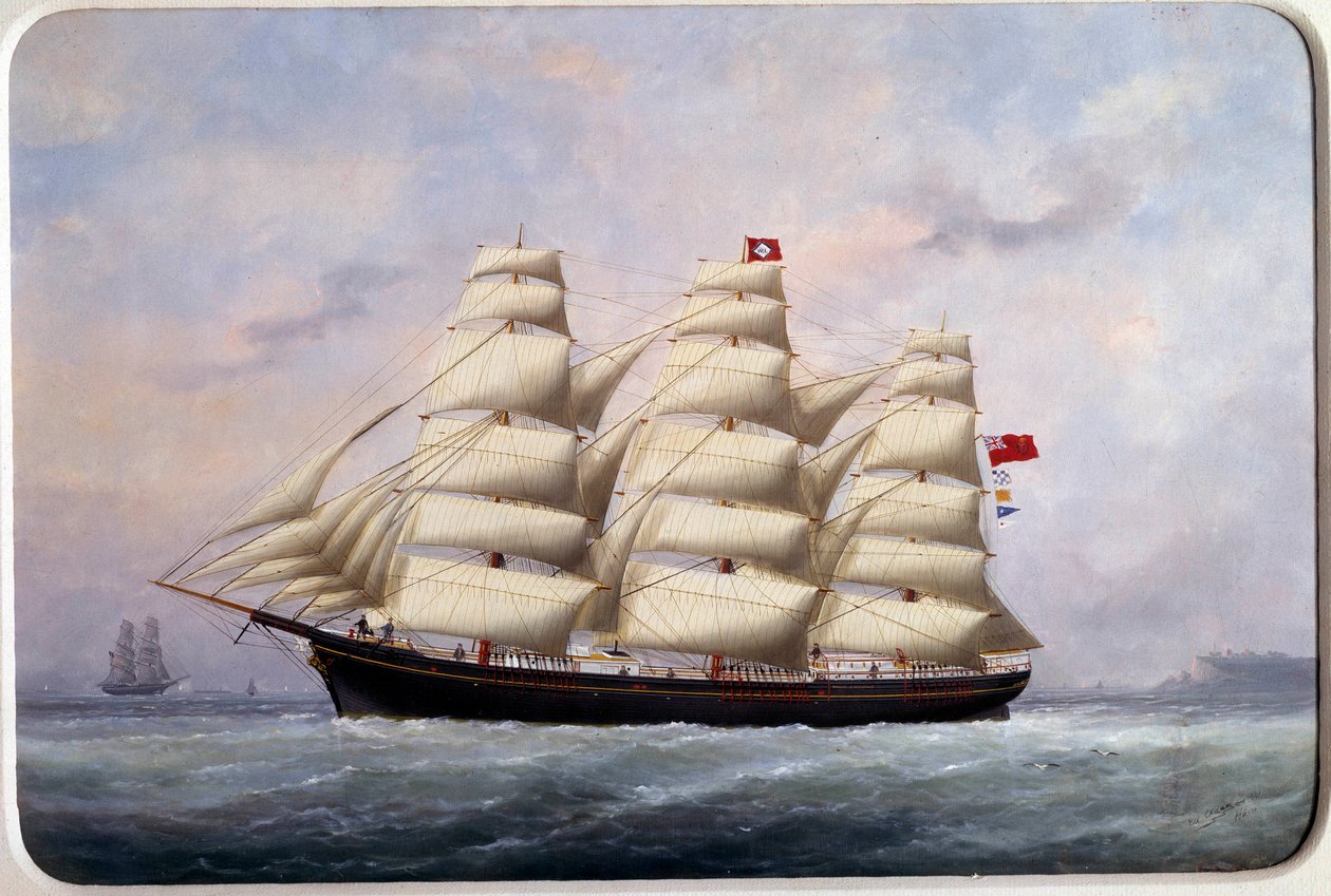 El velero William Lawrence. Acuarela de Edouard Adam (1847-1929) 1881. París, Museo de la Marina de Edouard Marie Adam