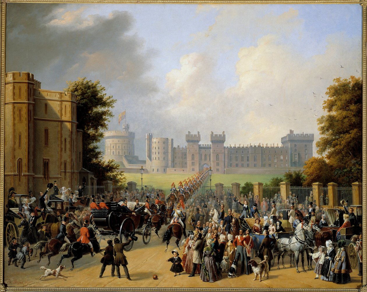Llegada de Luis Felipe I al Castillo de Windsor 8/10/1844 de Edouard Pingret