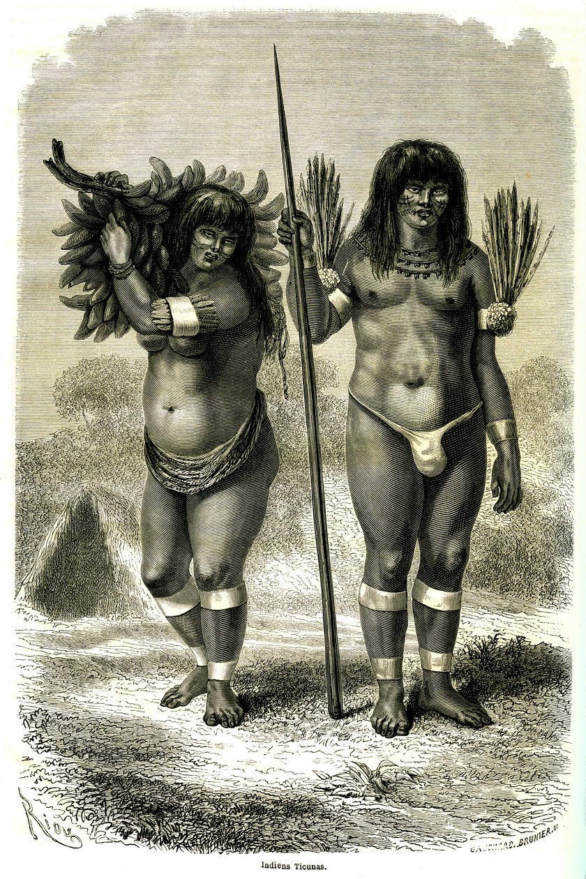 Pareja de indios ticuna de Perú de Edouard Riou